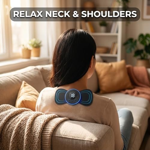 Image of Drumstone (𝐒𝐏𝐄𝐂𝐈𝐀𝐋 𝟏𝟓 𝐘𝐄𝐀𝐑𝐒 𝐖𝐀𝐑𝐑𝐀𝐍𝐓𝐘) Wireless EMS Body Massager Mini Butterfly | 8 Modes 19 Intensity Levels | Self-Adhesive Muscle Stimulator for Neck Back Shoulder Legs