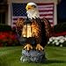 Jesokiibo 250th Anniversary USA Bald Eagle Statue with Solar Light, USA 250th Anniversary Merchandise Garden Decor Sculptures Statues Outdoor, Yard & Lawn Figurine,Bald Eagle Gift for Men