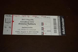 2011 ARENA BOWL CHAMPIONSHIP FULL TICKET SHARKS VS RATTLERS NEAR MINT