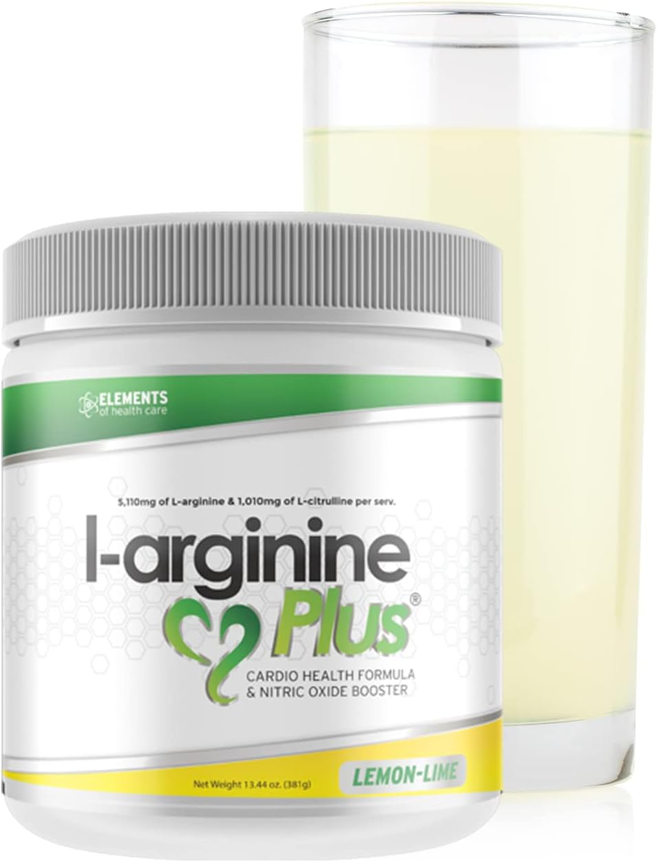 L-Arginine Plus Lemon Lime - L-arginine Formula for Blood Pressure, Cholesterol and More Energy. The #1 Heart Health Supplement (13.4oz.) : Health & Household
