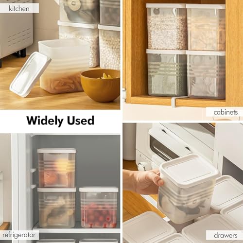 Image of KASHTABHAN 6 PCS Airtight Plastic Kitchen Storage Container Set for Dry Fruits, Dal, Rice, Atta, Snacks & Grocery Storage - Stackable, Moisture Proof Food Storage Containers (1000, Milliliters)