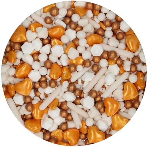 FunCakes 3D Sprinkle Medley Wedding Bells: Zuckerstreusel, Guter Geschmack, gut zum Dekorieren von Kuchen, Torten und Cakes, Sprinkle Mix - 70g