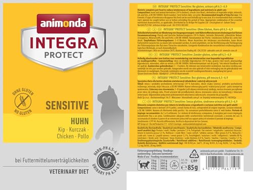 animonda INTEGRA PROTECT Katzenfutter nass Sensitive Huhn (24 x 85g), vom Tierarzt empfohlen bei Futtermittelallergie, mit Veterinären entwickeltes Diätalleinfutter für erwachsene Katzen