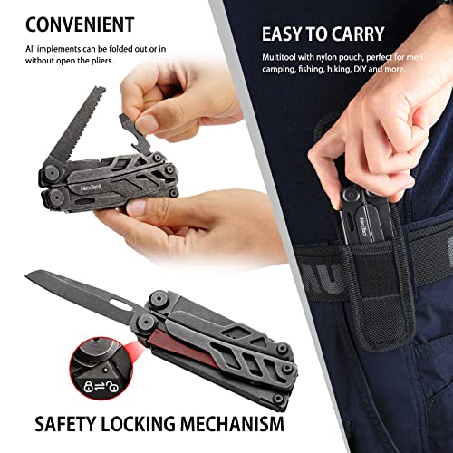 Nextool AUB09SHSZ9R7 Heavy Duty Multitool, Spring-Action Multitool Pliers With Pocket Scissors,Replaceable Wire Cutters,Nylon Sheath thumb #1