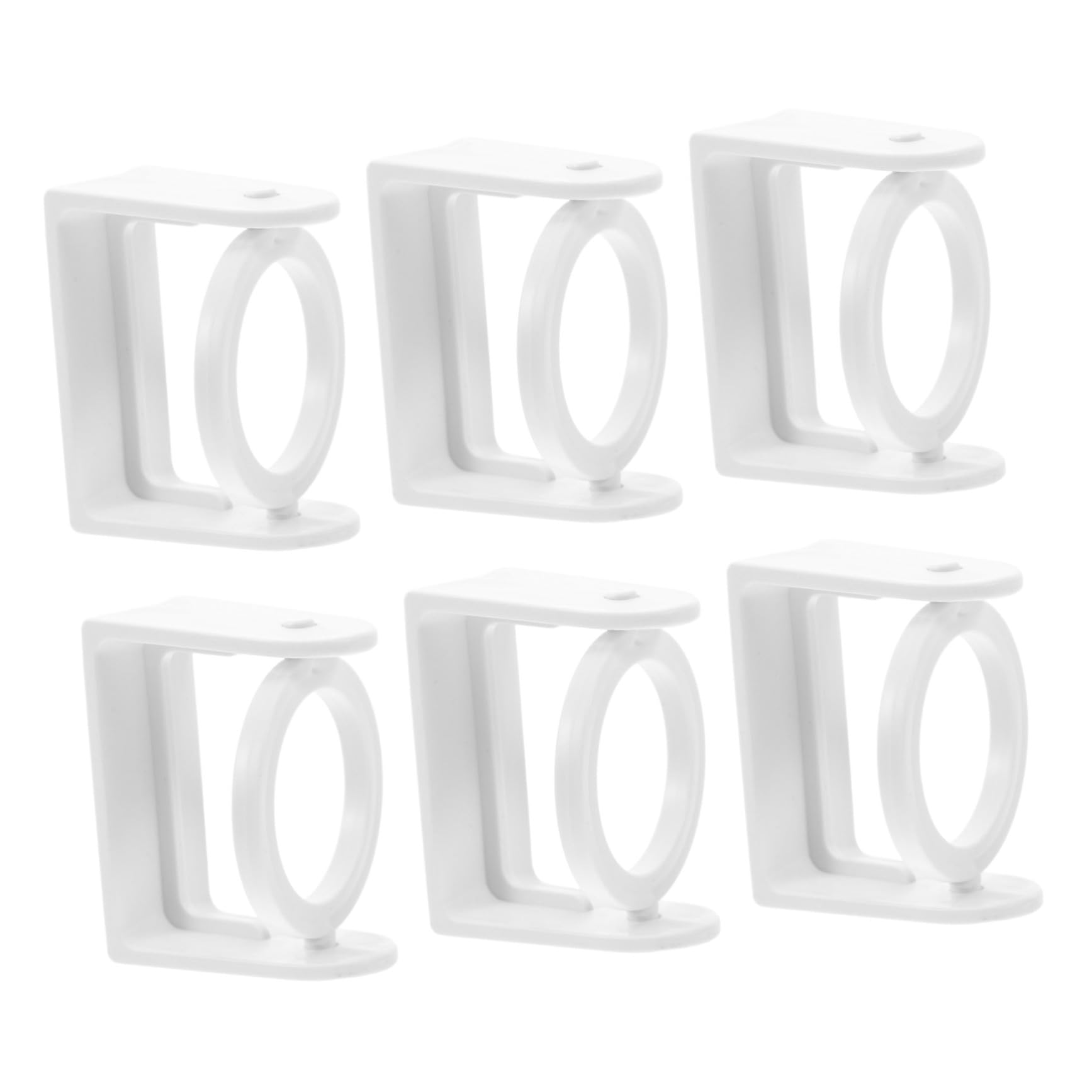 Lot de 6 crochets adhésifs sans perçage pour tringle à rideaux – Supports rotatifs pour tringles de douche, cuisine, salle de bain – Installation facile et robustes solutions peu encombrantes