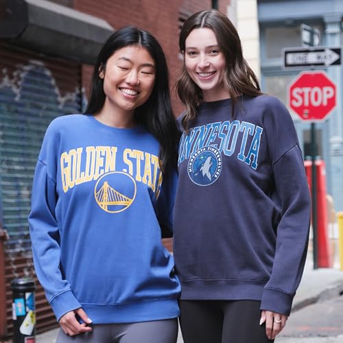 Ultra Game Women's NBA Official Extra Soft Fleece Distressed Oversized Pullover Sweatshirt, Minnesota Timberwolves, Team Color, Small by Ultra Game - Image 2