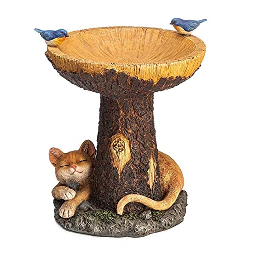 Statue étanche avec bain d'oiseaux solaire pour décorer un jardin sans prise