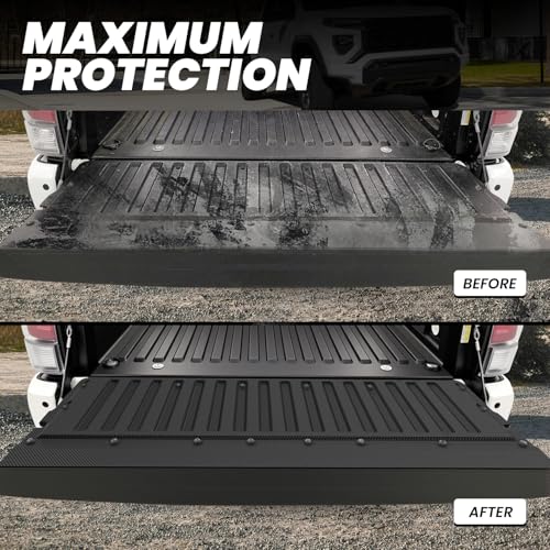 Image of LASFIT Tailgate Mat for Toyota Tacoma 2016-2023 (Not Fit Drop-in Liners), All Weather Truck Tailgate Liner for Tacoma TPE Tailgate Protector Liner Tacoma 2016-2020 2021 2022 2023 Accessories, Black