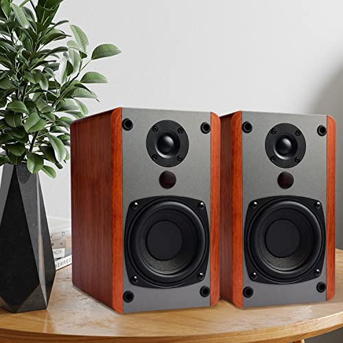 SINGING WOOD (Version 2021 BT25 Enceintes d’étagère Actives Bluetooth 5.0 avec amplificateur intégré – 2 entrées AUX – Télécommande à Fonctions complètes – 50 Watts RMS (Bois de Cerisier) - Les Beatles, Paul McCartney, John Lennon, RIngo Starr, George Harrison SINGING WOOD (Version 2021 BT25 Enceintes d'étagère Actives Bluetooth 5.0 avec amplificateur intégré - 2 entrées AUX - Télécommande à Fonctions complètes - 50 Watts RMS (Bois de Cerisier) – Image 3