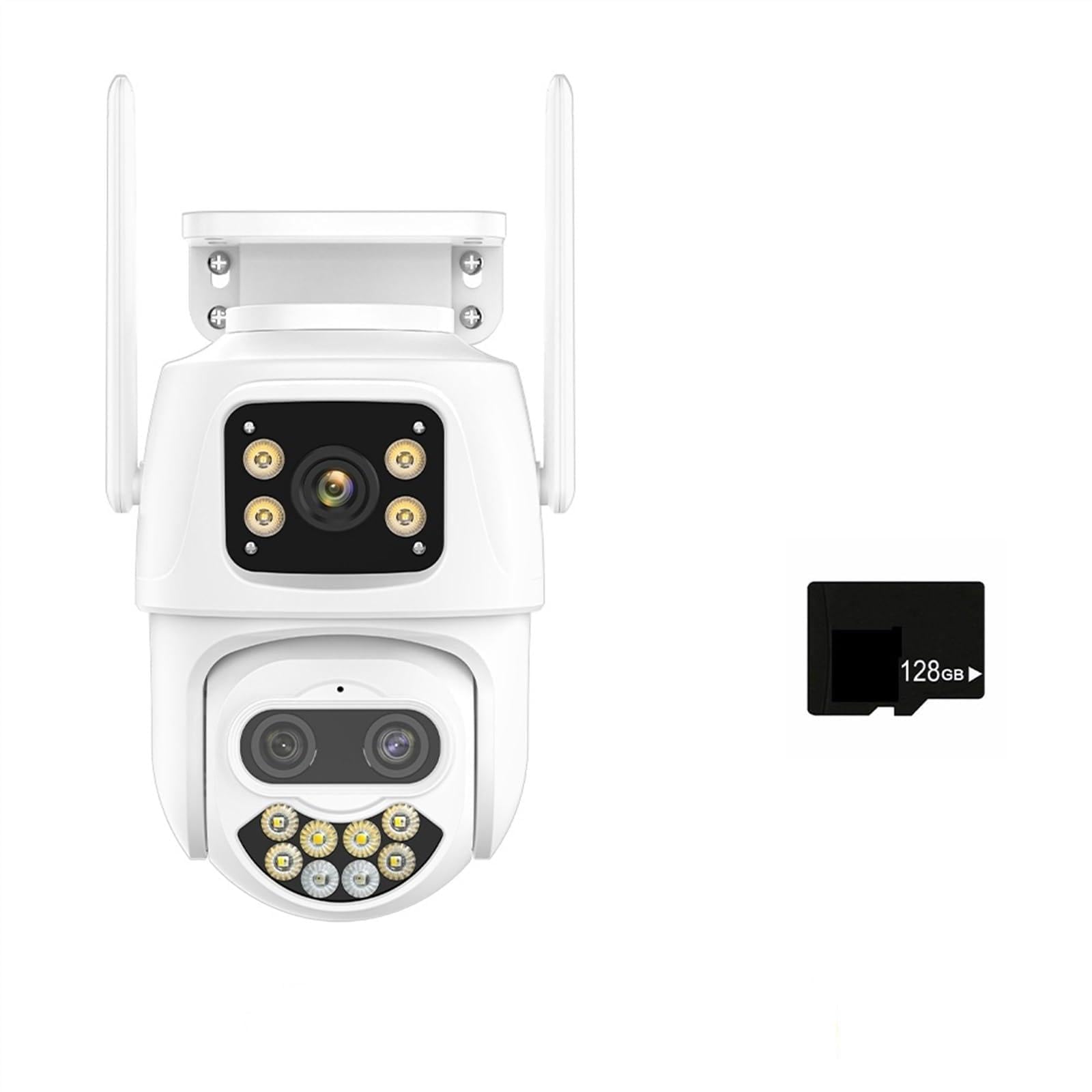 CVFRDD 4K 9MP IP Camera Three Lens 8X Zoom Outdoor PTZ Camera 6MP HD AI Auto Tracking Security Camera P2P CCTV Surveillance(9MP Camera Add 128G)