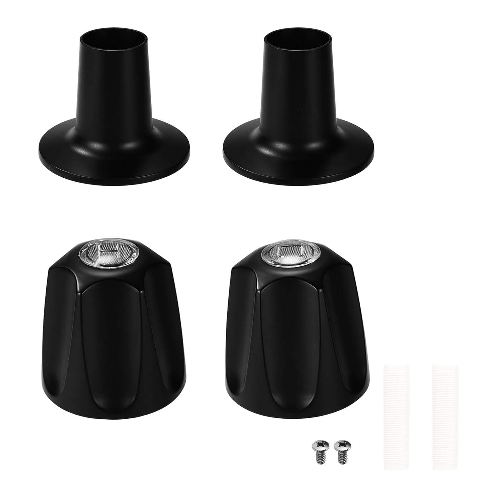 Kalttoy 4Pcs Bathroom Faucet Handle Upgrade Set Sturdy Kirsite Shower Controlling Knob Accessories Shower Handle Set Compatible Knobs Replacement Parts Bathroom Hardware Repair Replacement Hot Cold Water