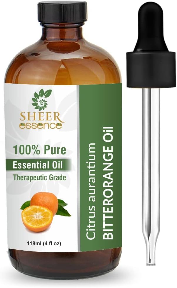 Essential Oils 4oz - 100% Pure and Natural - Therapeutic Grade Oil - Huge 4 Fluid Ounces Bottle with Premium Glass Dropper (Orange- Bitter Oil)