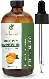 Essential Oils 4oz - 100% Pure and Natural - Therapeutic Grade Oil - Huge 4 Fluid Ounces Bottle with Premium Glass Dropper (Orange- Bitter Oil)