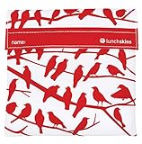 Lunchskins Reusable Velcro Sandwich Bag, Red Birdies