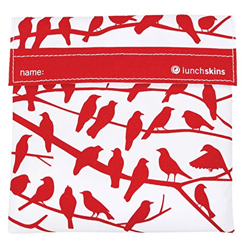 Lunchskins Reusable, Sandwich Bag, Red Birdies