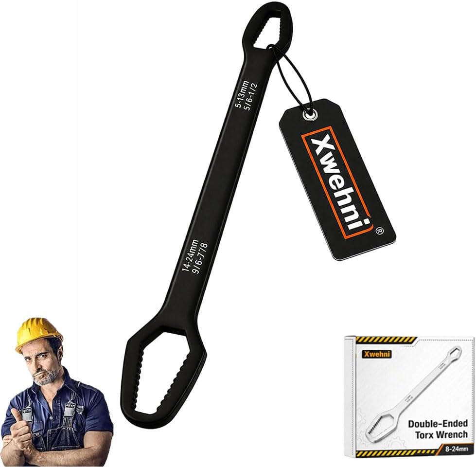 Universal Self Adjusting Wrench, Double Ended Multifunctional Self-Tightening Wrenches, Adjustable Double-Sided All in One Tool, For 8mm-24mm Nuts, For Home Car Repair DIY Machine