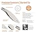 Slice 10458 Combo Tip Tweezer, Slanted & Pointed, Extra Wide Grip, for Fine Hair & Eyebrow Design, Stainless Steel