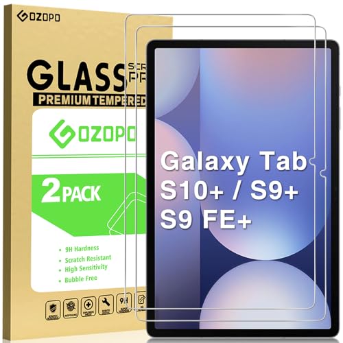 GOZOPO Protector de Pantalla para Samsung Galaxy Tab S10 Plus/Tab S9 Plus/ S9 FE Plus (12.4 pulgadas), Película de Vidrio Templado para Galaxy Tab S9+/ S9 FE+/ Tab S10+ 12,4'