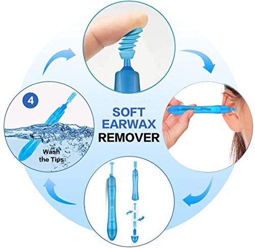 FERNIDA Ear Cleaner, Spiral Ear Wax Removal Tool Kit, New Upgraded Medical Silicone Head&Stainless Steel 6 Pack Ear Pick System Safe Care for Kids,Adults,Elder - Thumbnail 7