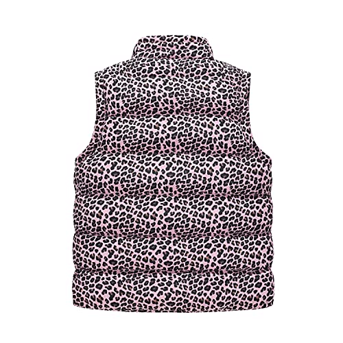 Wantdo Girl's Packable Vest Thicken Winter Coat Sleeveless Puffer Jacket Outerwear Parka Pink Leopard 6/7 #TOP1