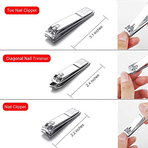 Conjunto de ferramentas de manicure e pedicure Glamne em aço inoxidável profissional para cuidados c