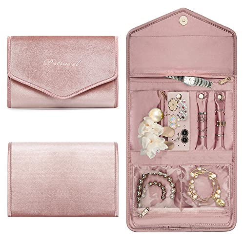 Giyiprpi - Sac de voyage pour femme - Rose souple - Pliable - Pour bagues, colliers, bracelets, boucles d'oreilles, montres, broches Cover