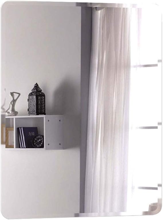 Bath+ Rectangular Bathroom Mirror Wall Mounted Frameless Bevelled Cosmetic Mirror Large Rounded Corner Explosion Proof
