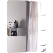 Bath+ Rectangular Bathroom Mirror Wall Mounted Frameless Bevelled Cosmetic Mirror Large Rounded Corner Explosion Proof