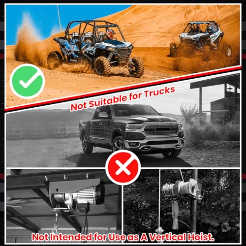 Elektrische Seilwinde 12V, 3500lb/1588kg Elektrische Seilwinde Mit Funkfernbedienung und Handsteuerung, Wasserdichter Kupfermotor, Anti Twist Stahldrahtseil, Ideal für Rettungen im Gelände