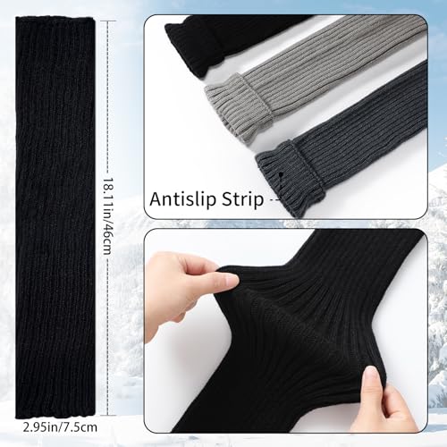 Image of Passionbility 3 Pairs Leg Warmers for Women - Leg Warmers 80s Ribbed Knitted Long Socks for Party Sports