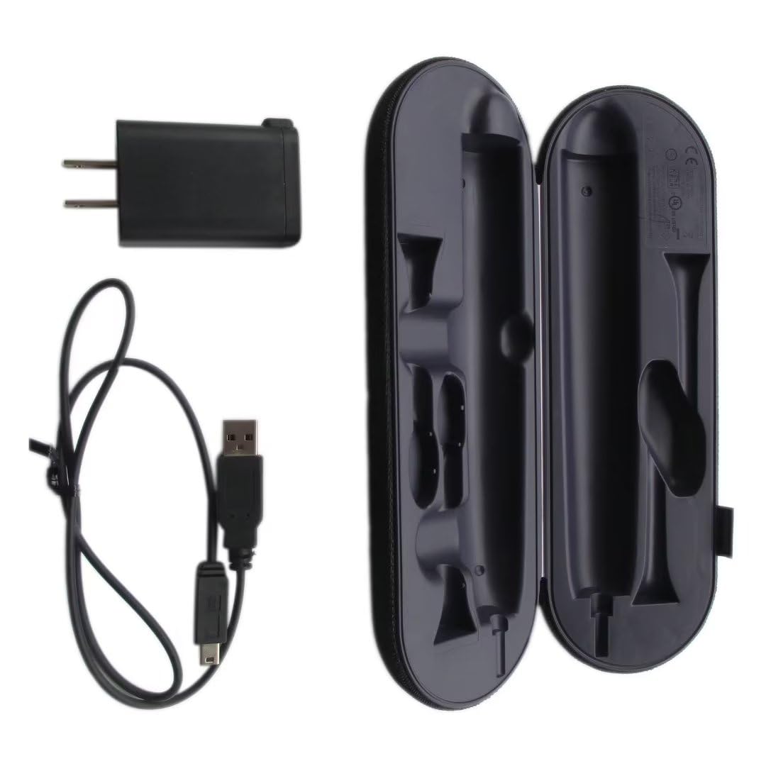 Travel Charger Case w/AC Charger+US Cable Replacement for Philips Sonicare DiamondClean 939B 939P 939S 939L Toothbrushes(Black-Purple)