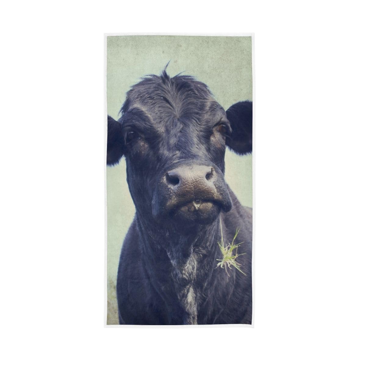 HUYGD Cute Black Calf Hand Towel, 15 x 30 Inches, Soft Highly Absorbent Towels for Bathroom Gym Shower