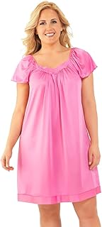 30109 Women's Nylon Tricot Flutter Sleeve Short Knee Length Nightgown - Buy now