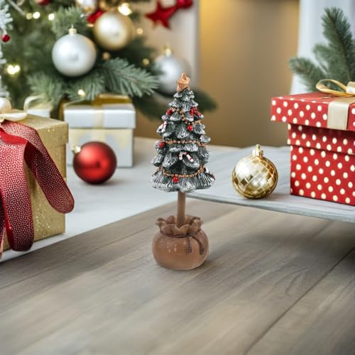 Mini árbol de Navidad de resina para mesa VANZACK decoración sin espacio 8