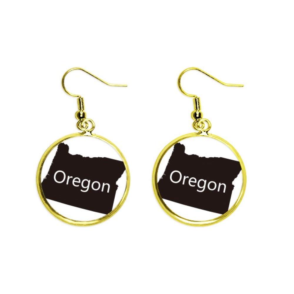 Pendientes de mapa de Oregón regalo original de joyería dorada 2