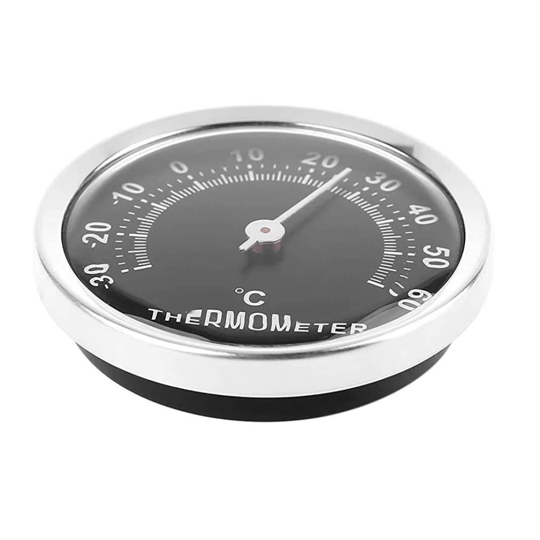 Mini 58 mm Car Thermometer, Mechanical Analog Temperature Gauge with Paste Sticker, Indoor Thermometers