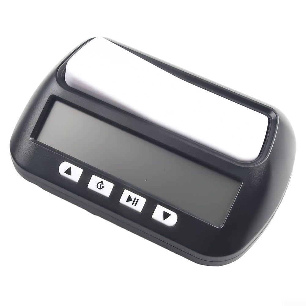 Orologio digitale compatto per conto alla rovescia da tavolo, cronometro, timer per tornei, per scacchi e giochi da tavolo per 2 giocatori (nero)