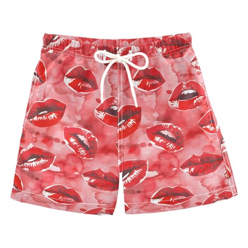 ALAZA Watercolor Tred Color Boys Quick Dry Beach Board Shorts Kids Swim Trunks Bathing Suit Swimsuit S Multicolor