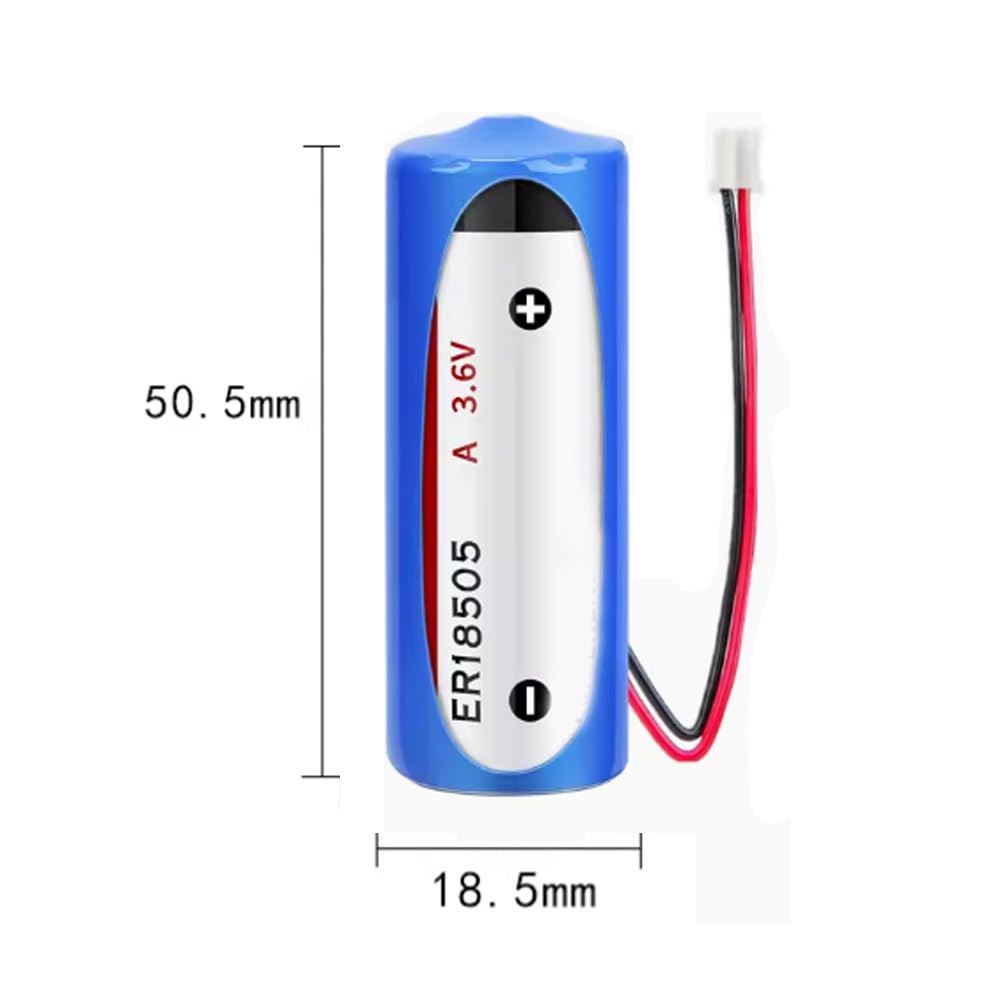 MEELER 6 PCS A Size 3.6V 4000mAh ER18505 with 2.0 White Connector Lithium Battery Non Rechargeable
