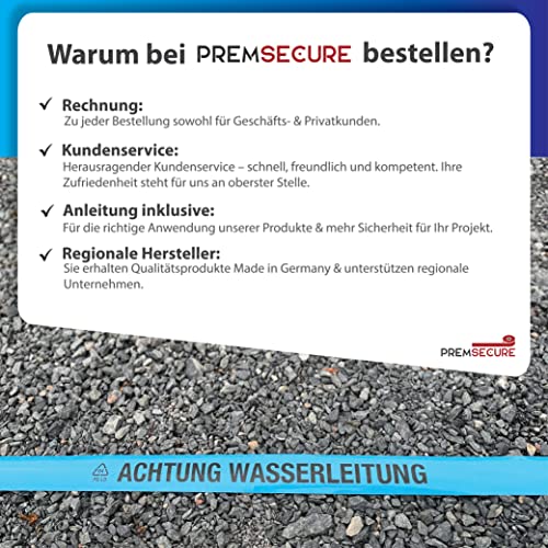 Trassenwarnband Achtung Wasserleitung Warnband Trinkwasser Wasser Leitung Trassenband Trassierband 75m blau schwarz - Image 6