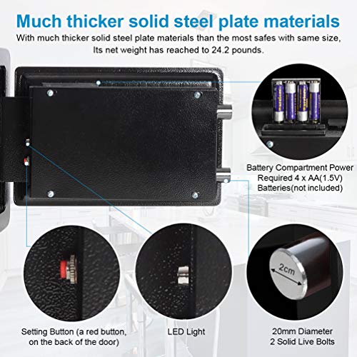 image for Lovndi Security Safe Box with Keypad 0.5 Cubic Feet, Digital Safe Elec