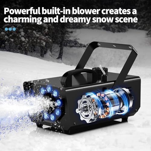 tepu 800w snow maker machines for indoor outdoors adjustable snowflake size with 9 color lights indoor and outdoor use snow maker machines for indoor outdoors for parties eventsblack