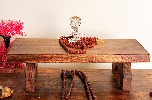 M O O R I I Meditation Altar Table - 21 X 10 Inch Handcrafted Foldable Pooja Table - Meditation Alter Table For Spiritual Activities - Low Meditation Table Shrine For Relaxation, Prayer #TOP5