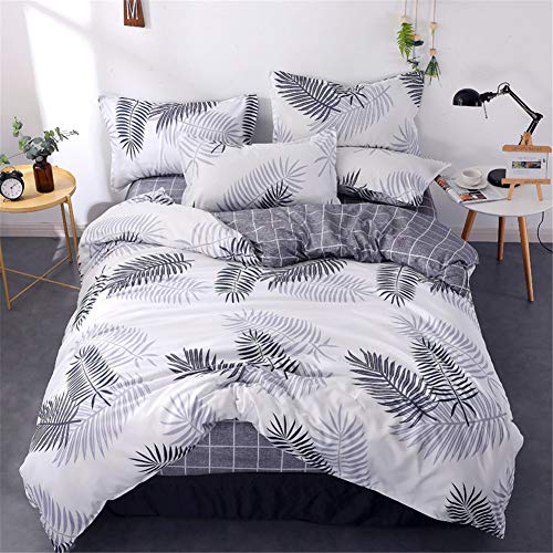 FANSU Bettwäsche Bedding Bettbezug Set 4 Teilig, Kopfkissenbezüge, Bettdeckenbezug und Bettlaken Bequem Weich und Haltbar Microfaser Atmungsaktive Hypoallergen (150 * 200cm,Grau)
