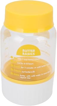 Manual Butter Manufacturer, Plastic for Plastic Cream Separator Butter Bottle, Easy to Use, for Home Cooking, Cooking, Baking