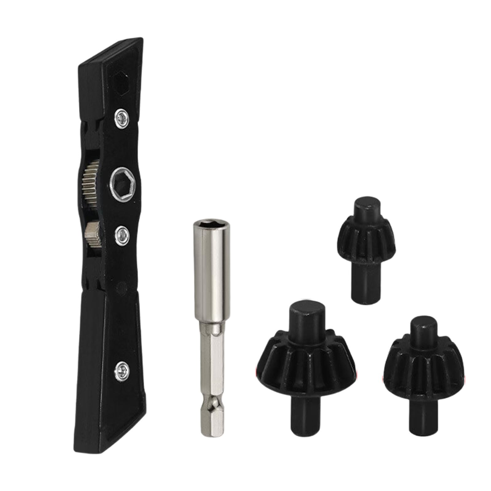 WEILWH Reversible Ratchets Wrench Set With 3 Gear Heads For Power Drill Chucks Tightening And Loosening