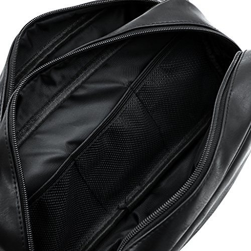 Sumnacon Toiletry Bags, Unisex PU Leather Waterproof Travel Toiletry Bag Organizer Perfect for Shaving Grooming Dopp Kit & Household Business Vacation, Cosmetic Bag with Portable Handle - Image 5