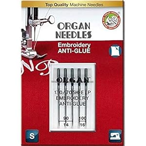 Organ Needles 5117000BL Sticknadeln, 90/100, 5er-Pack