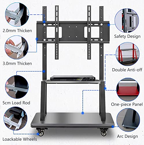 Soporte móvil para TV universal 32" a 65" con ruedas y altura ajustable miniatura 2