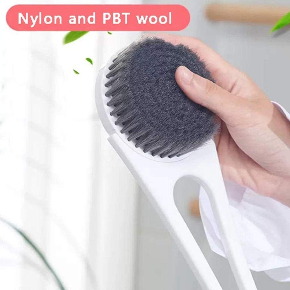Szczotka pod prysznic Szczotka do ciała pod prysznic ze szczotką gąbkową, nylonem, szczotką do masażu, gąbką do szorowania pleców Gąbka do kąpieli z zakrzywionym długim uchwytem do skóry Exf